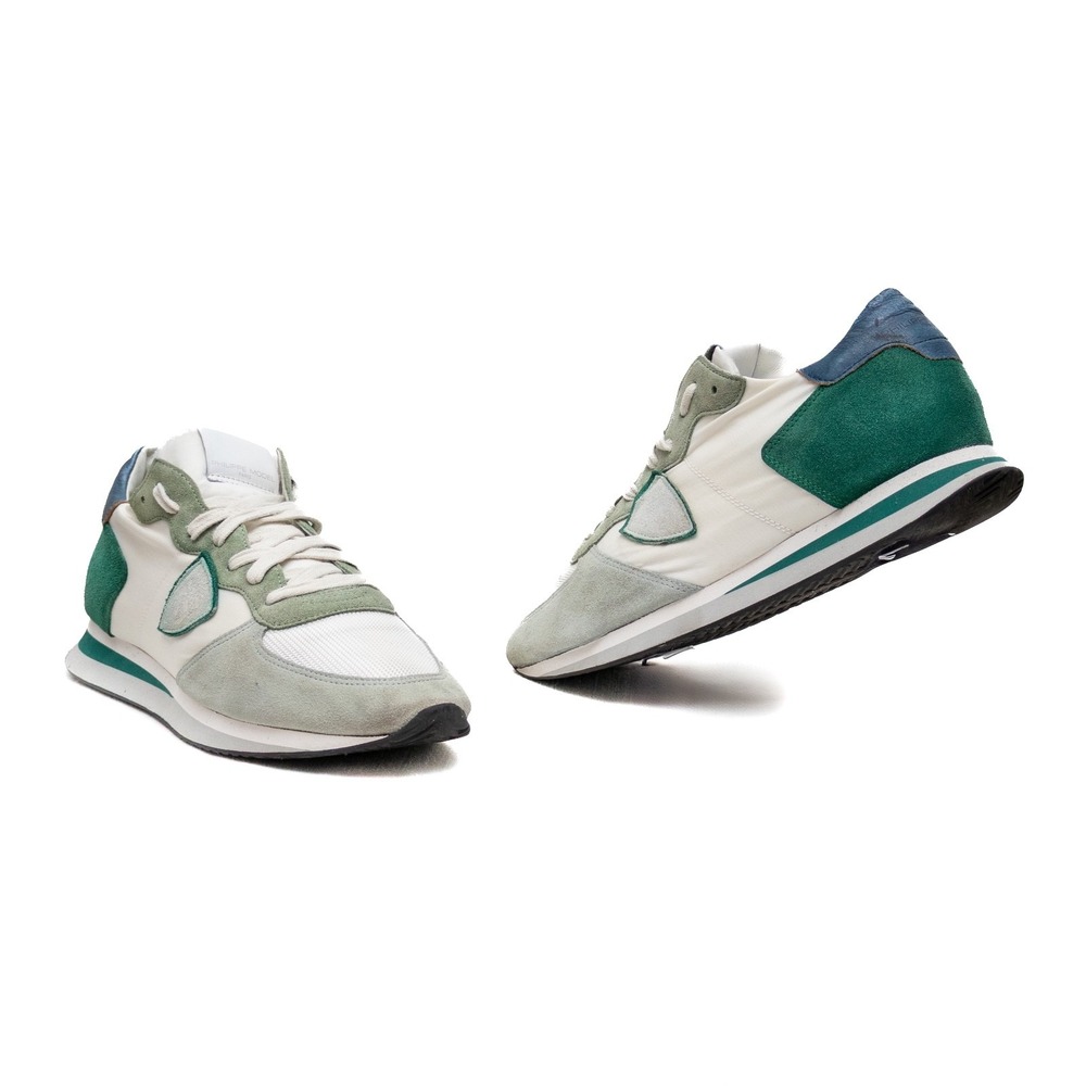 Philippe Model Tropez Tzlu‎ W111 White-Green Canvas Suede